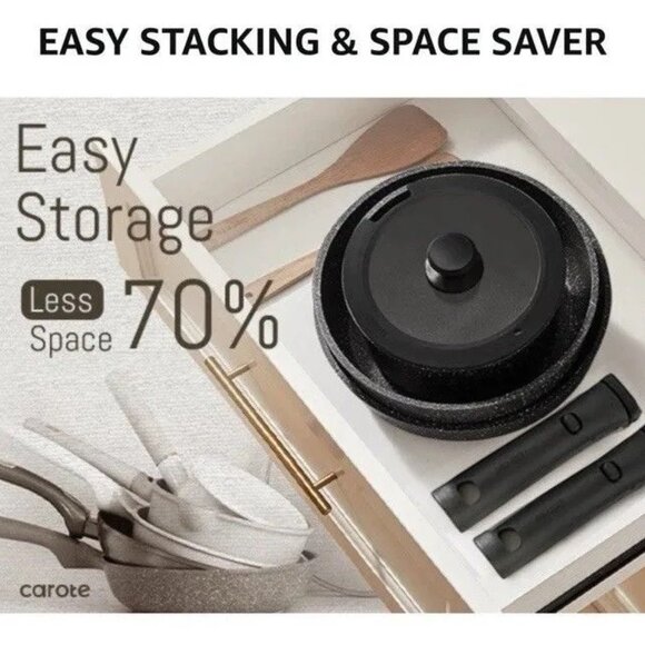 Carote 23pcs Cookware Set | Ceramic Non Stick Pots and Pans | Detachable Handles - Picture 6 of 7